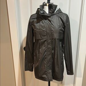Orb Women's Black Hooded Rain coat